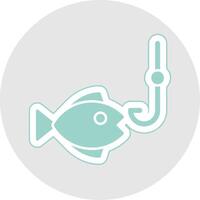 Fishing Glyph Multicolor Sticker Icon vector