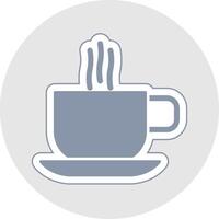 Hot Coffee Glyph Multicolor Sticker Icon vector