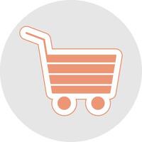 Trolley Glyph Multicolor Sticker Icon vector