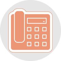 Telephone Glyph Multicolor Sticker Icon vector