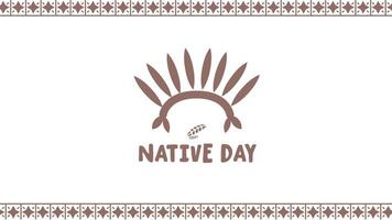 Animated native day background, can used for video footage native american day event in united states