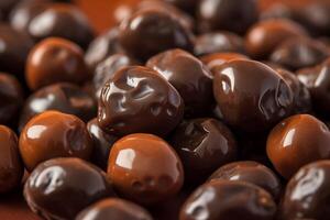 AI generated Chocolate covered raisins. Generate ai photo