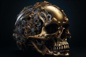 AI generated Creative mechanic skull. Generate ai photo