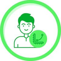 Graph Green mix Icon vector