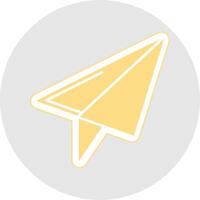 Paper Plane Glyph Multicolor Sticker Icon vector