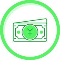 yuan verde mezcla icono vector