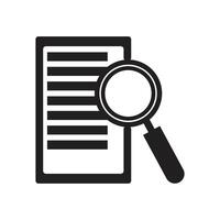 magnifying glass on a document vector