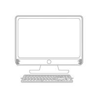 emblem of computing gadgetry and technology. a single, flat illustration. Vector illustration