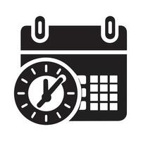 Icon of a clock and calendar in vector form