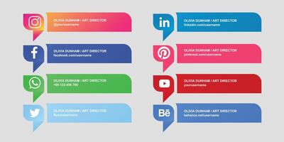 vector collection of social media lower third icons