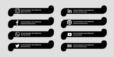 vector collection of social media lower third icons