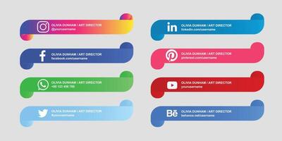 vector collection of social media lower third icons