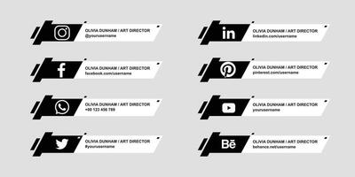 vector collection of social media lower third icons