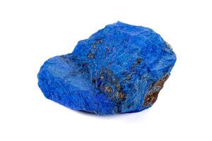 Macro Azurite mineral stone with Pyrite inserts on a white background photo