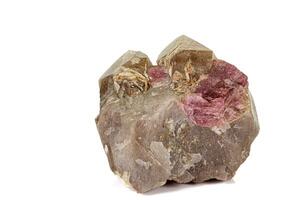 Macro tourmaline mineral stone on white background photo