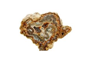 Macro stone Agate mineral on white background photo