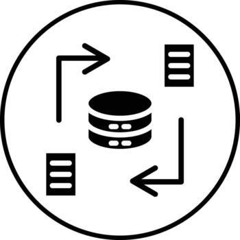 icono de vector de sincronización de datos