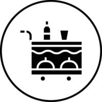 Airplane Food Trolley Vector Icon