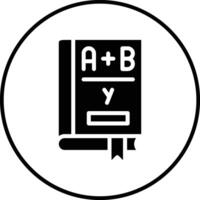 icono de vector de libro de álgebra