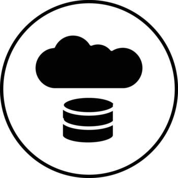 icono de vector de almacenamiento en la nube