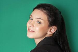 Portrait of a smiling young girl. photo