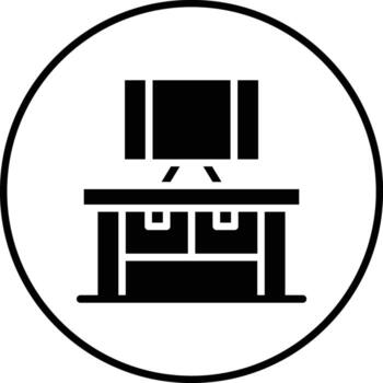 icono de vector de mesa de computadora