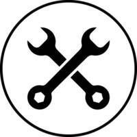 icono de vector de llave cruzada