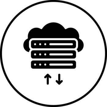icono de vector de base de datos en la nube