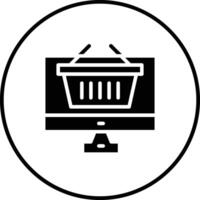 Online Shopping Basket Vector Icon