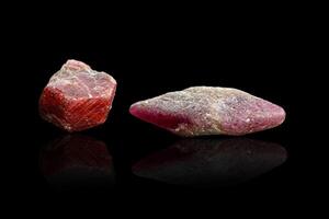 macro mineral stone ruby on a black background background photo