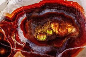 macro mineral stone fire agate on a black background photo