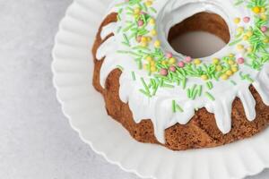 Easter Bundt Cake with Easter Eggs photo