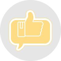 Positive Comment Glyph Multicolor Sticker Icon vector