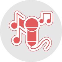 Sing Glyph Multicolor Sticker Icon vector