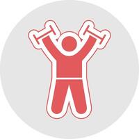 Exercise Glyph Multicolor Sticker Icon vector