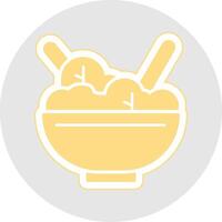 Salad Bowl Glyph Multicolor Sticker Icon vector