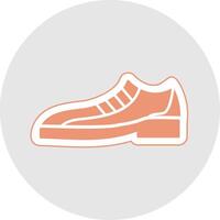 Formal Shoes Glyph Multicolor Sticker Icon vector