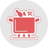 Soup Pot Glyph Multicolor Sticker Icon vector