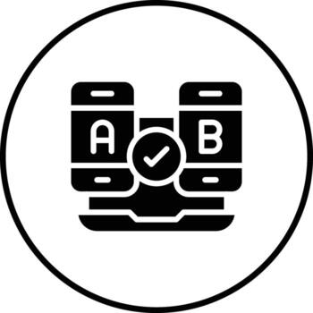 icono de vector de prueba ab