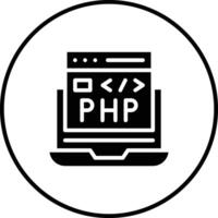 icono de vector de codificación php