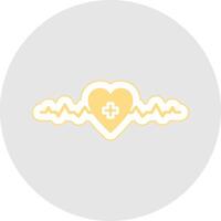 Heartbeat Glyph Multicolor Sticker Icon vector