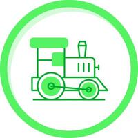 juguete tren verde mezcla icono vector