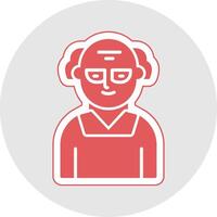 Scientist Glyph Multicolor Sticker Icon vector