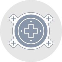 Hospital Sign Glyph Multicolor Sticker Icon vector