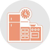 cocina glifo multicolor pegatina icono vector