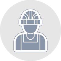 Builder Male Glyph Multicolor Sticker Icon vector