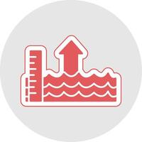 Sea Level Rise Glyph Multicolor Sticker Icon vector