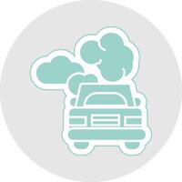 Car Pollution Glyph Multicolor Sticker Icon vector