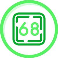 sesenta ocho verde mezcla icono vector