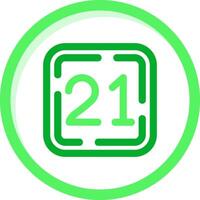 veinte uno verde mezcla icono vector